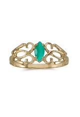 nice marquise emerald filigree yellow gold birthstone baby ring